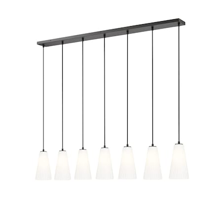 Z-Lite Farrell 7 Light Linear Chandelier, 6in. W x 11in. H, Matte Black 3043P6-7L-MB